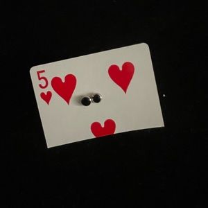 Onyx and sterling silver earring